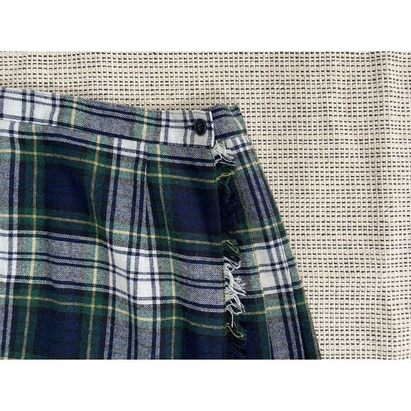Vtg 80s Womens Small Plaid Wool Blend Skirt Made in USA Tartan Preppy Academia - Picture 3 of 6